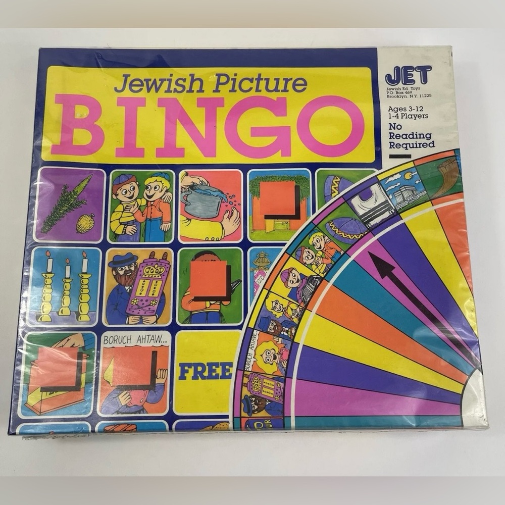 JET Jewish Picture Bingo Vintage Board Game Ed Toys New